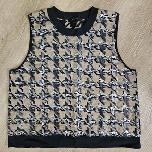 Ann Taylor Sleeveless Houndstooth Knit Top